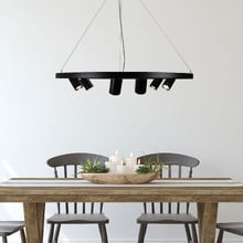 Zori Black Steel 6 Light Pendant